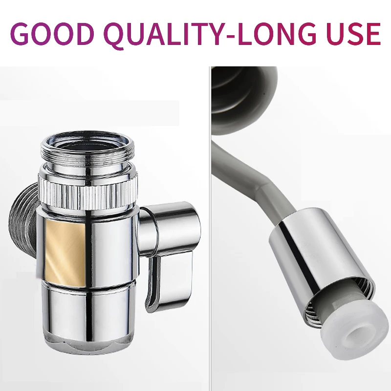 

Long Flexible Hose Bathroom Faucet Hand-hold External Nozzle Suit Wash Hair House Sink Connector