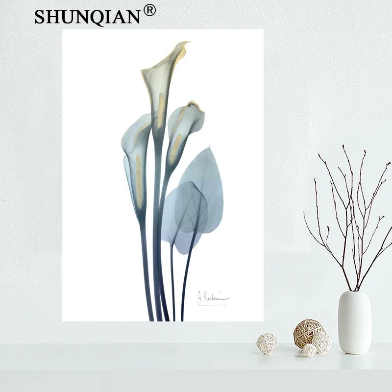 Custom Canvas Wall Decor Calla lily Colorful Poster Cloth Silk Fabric Posters And prints Home Painting | Дом и сад