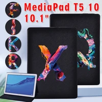 tablets case for huawei mediapad t5 10 10 1 inch ags2 w09w19l03l09 shockproof cool letter series flip stand cover case