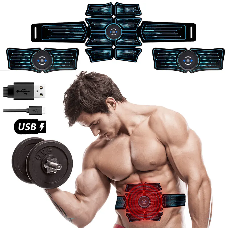 Стимулятор мышц живота EMS фитнес тренажер USB Перезаряжаемый стимулятор Тренажер