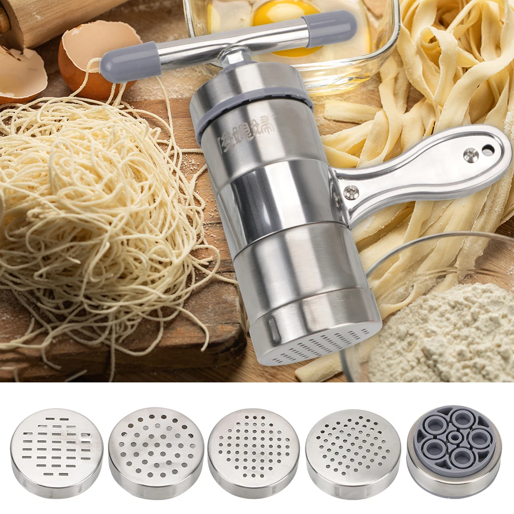 

Изготовление спагетти с 5 пресс-формами соковыжималка для фруктов кухонные принадлежности ручная машина для лапши пресс для пасты из нержавеющей стали