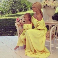 mom daughter mommy and me off the shoulder ruffle party dresses parent child beach maxi dress no30 35