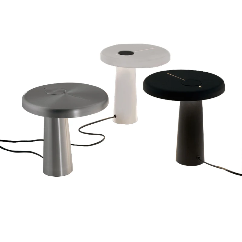 

Модная Минималистичная Светодиодная настольная лампа, акриловый абажур, Скандинавское искусство, защита глаз, металлический гриб, настоль...