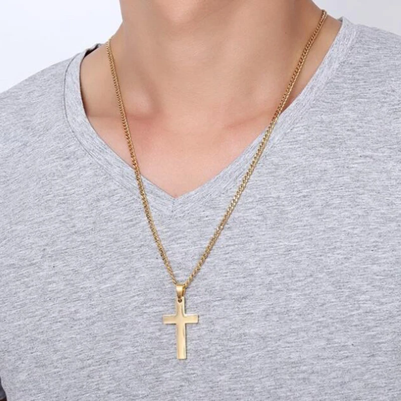 Христианский Иисус Одиночная титановая подвеска в виде Креста для ожерелья