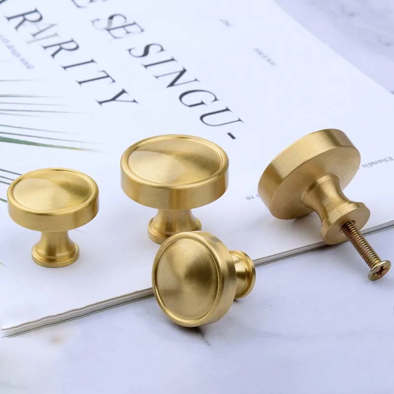 

New Chinese Style Pure Copper Drawer Small Handle Cabinet Cupboard Door Handle Nordic Modern Minimalist Brass Handle Gold