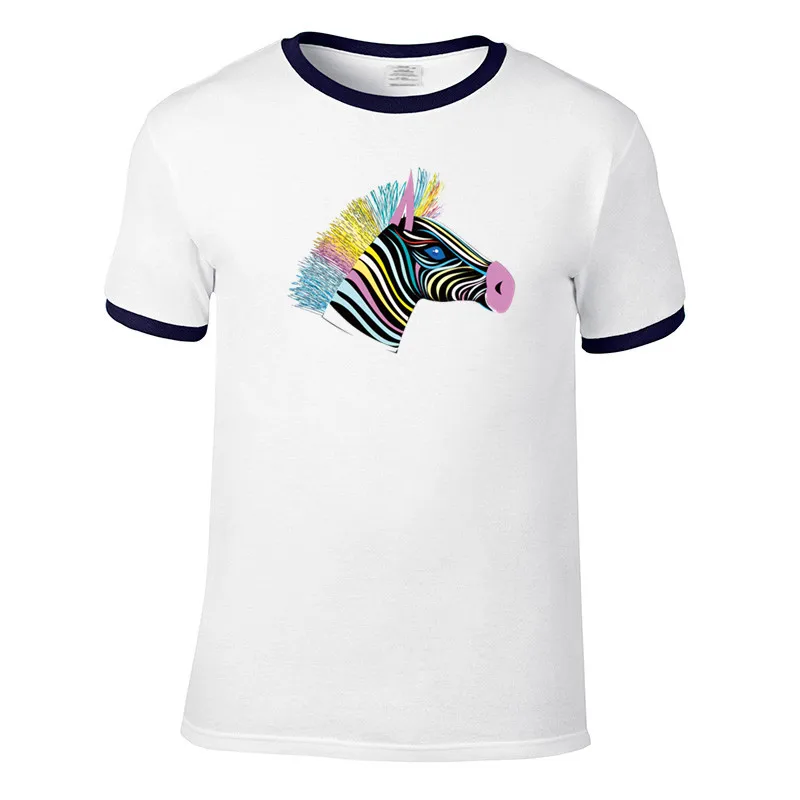 

New Arrivals Print zebra Men Cotton Raglan Sleeve Funny Man T-Shirt Mens tshirt