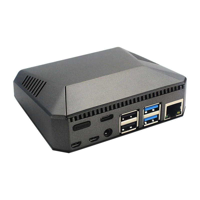 Raspberry Pi 4 Алюминиевый Чехол, металлический корпус ABS, коробка с вентилятором, радиатор, выключатель питания, съемная крышка GPIO для Raspberry Pi 4, Модель B