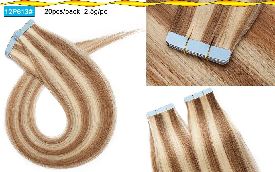 SEGO1"-24" 2,5 г/шт. 10/20 шт. волосы на Клейкой Ленте имитирующей кожу волосы, прямые, лента(с чешуйками в одном направлении), опт, не Волосы remy двусторонний скотч волосы для увеличения объема