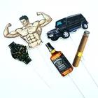 5 шт. Фитнес мышечный человек с днем рождения кекс Топпер на свадебный торт, фигурки из мультфильма для маленьких мальчиков Для мужчин День рождения десерт торта украшения