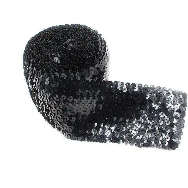 5 метров 7 см блестки кружевная лента золото серебро черный эластичная отделка