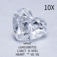1 5ct heart lab grown diamond carat d vvs1 igi certificate hpht
