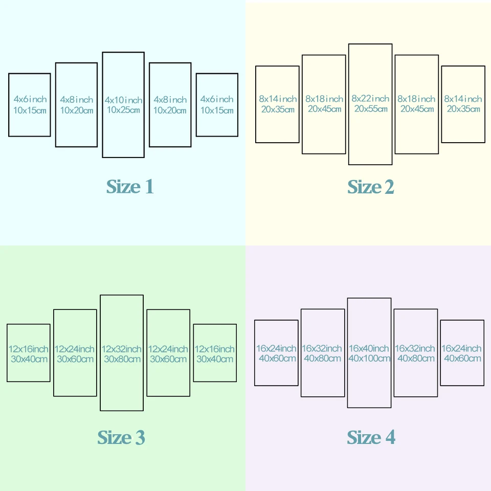 Картина на холсте для гостиной 5 шт. | Живопись и каллиграфия