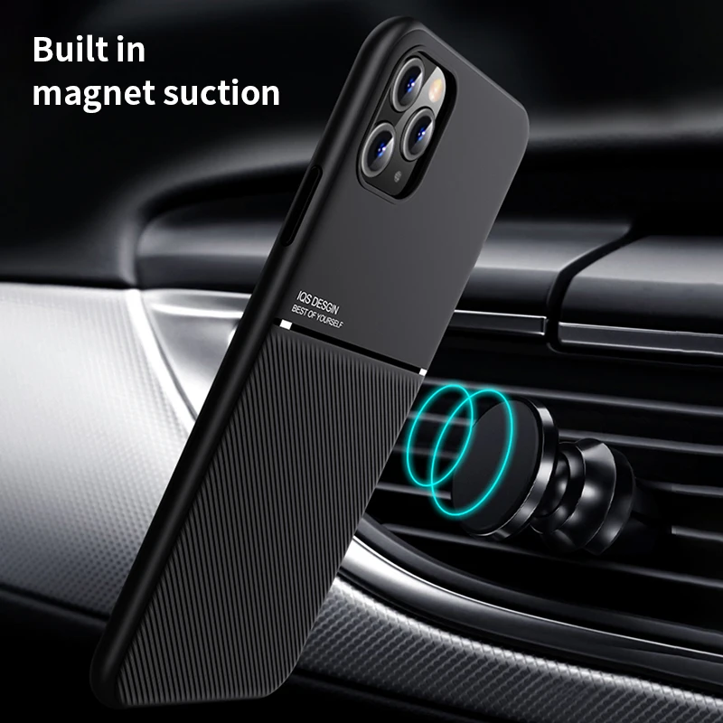 Автомобильный твил 2 в 1 Magetic для iPhone 11 Pro Max 10 X XR Ультратонкий Мягкий чехол XS 6 6s 7 8 Plus