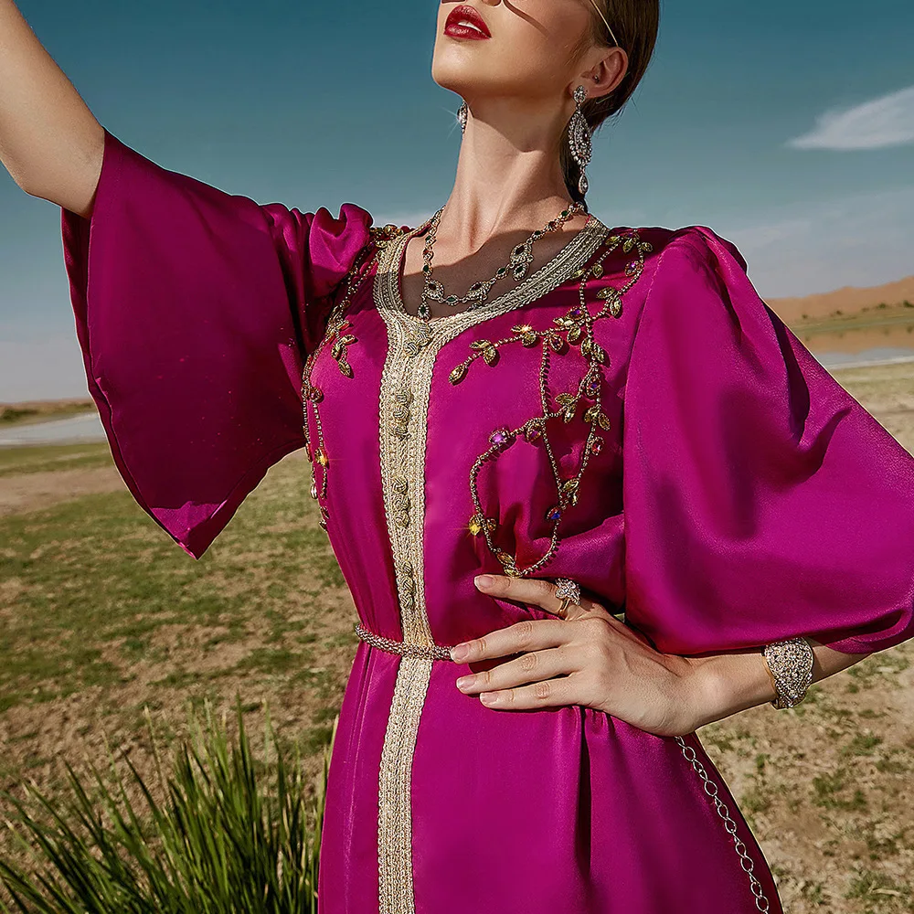 Ramadan Moroccan Caftan Evening Dresses Dubai Luxury Diamond Prom Gown Muslim Wedding Party Long Dress Kaftan Abayas For Women