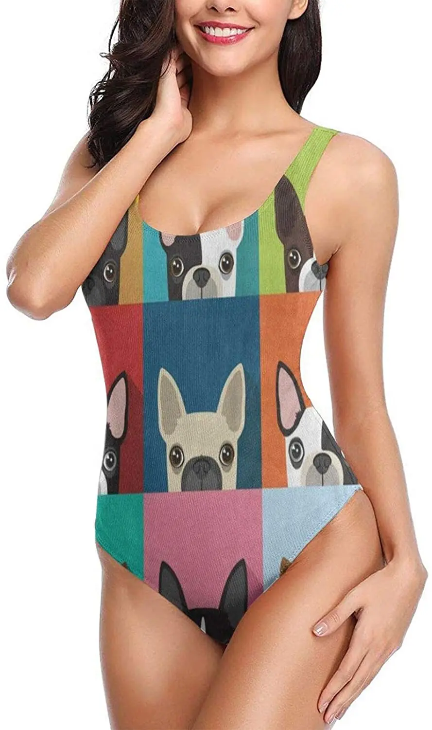 

Цельный купальник 2021 сексуальные мягкие спортивные купальники с вырезами для девочек-подростков мультяшный цвет Чихуахуа собака