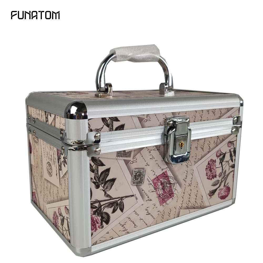 Алюминиевый цветочный кейс для профессиональной косметики женские дорожные