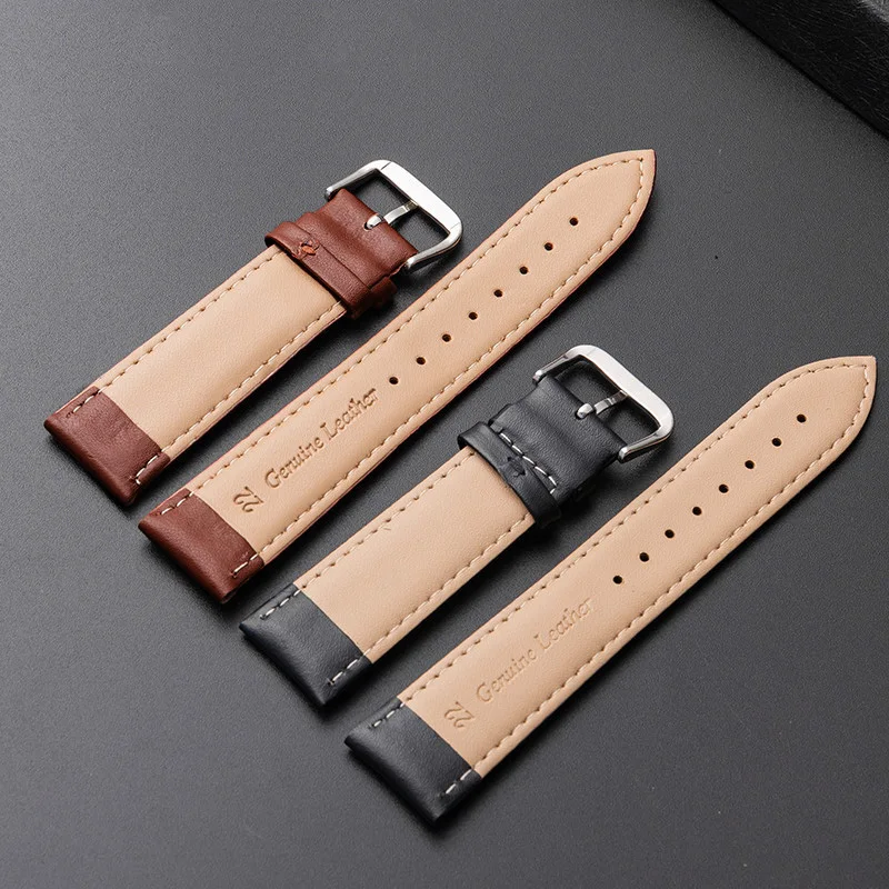 High Quality Genuine Leather Watch Band Parts 10MM 12MM-24MM Purple Pink for Men and Women For DW Strap Accessories with Tool