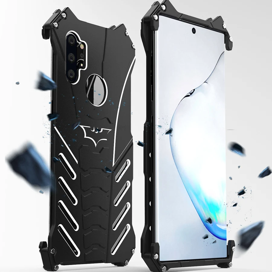 R-JUST Bat Armor Heavy Dust Rugged Phone Case For Samsung Galaxy Note 10 Plus 5G A8 Metal Case For Galaxy S10 5G S9 Cover