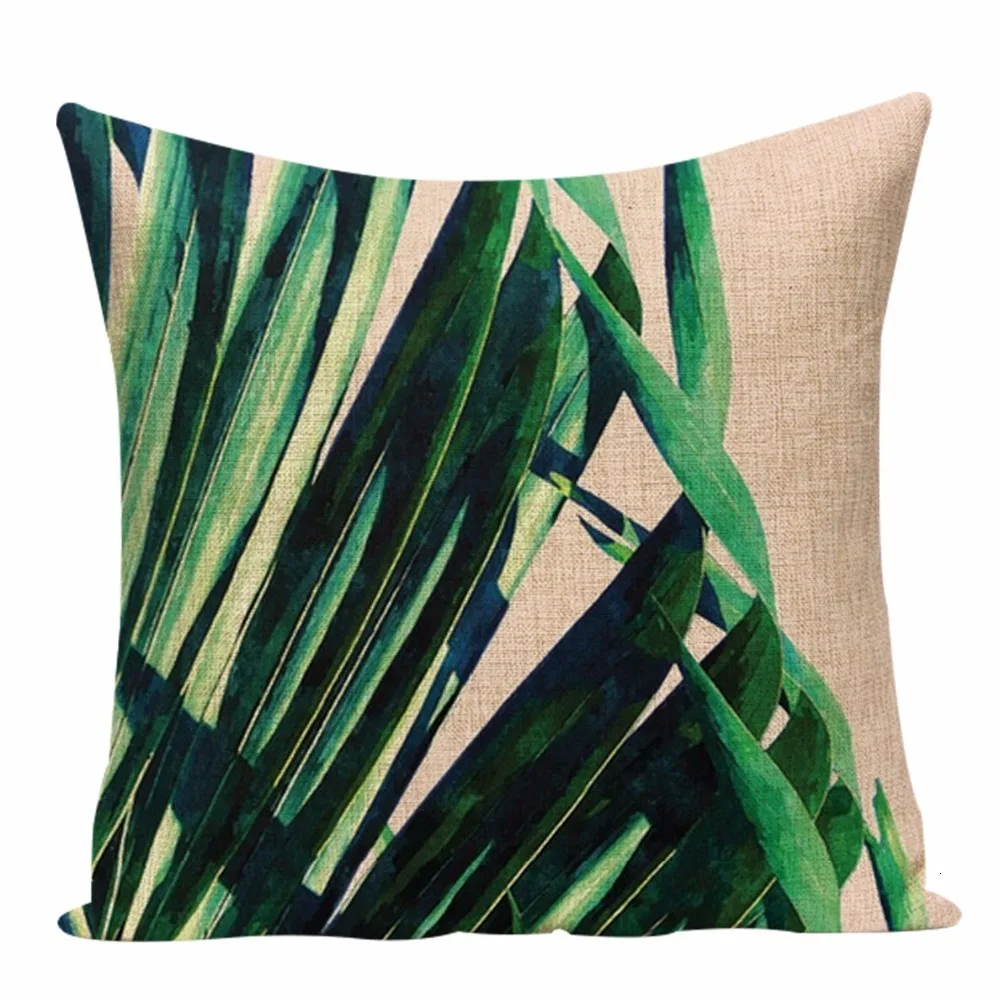 Monstera чехол для подушки 45*45 см, зеленые покрытия листьев растений, подушки, кактус, свежий диван, домашние подушки, чехол из льна, чехол для автокресла