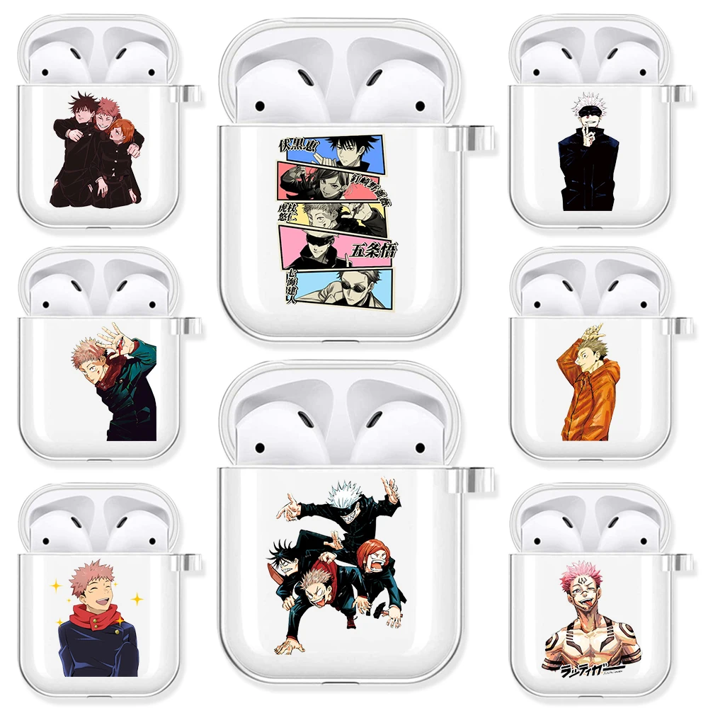 Мягкий прозрачный чехол для наушников Airpods 2/1 с японским аниме ююютсу Kaisen Gojo Satoru |
