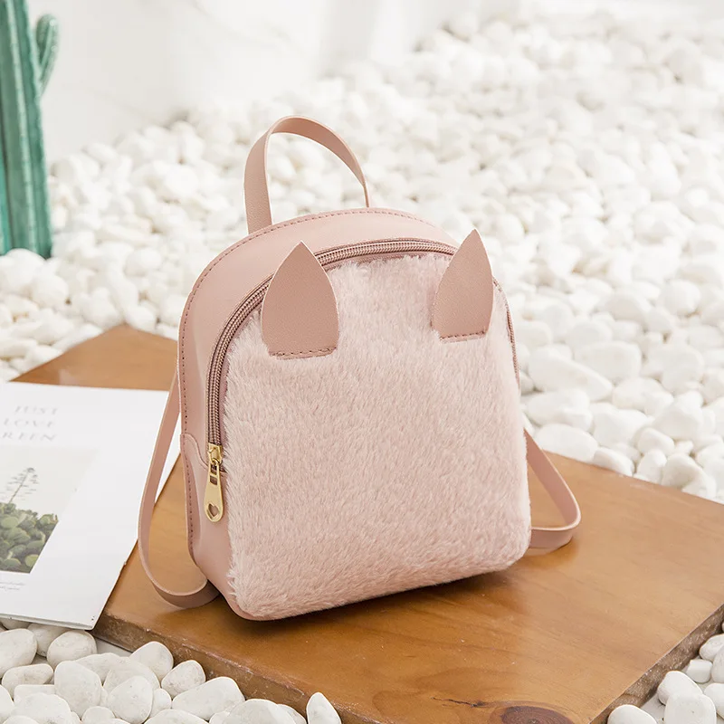 Милые женские рюкзаки плюшевые с лисой объемные маленькие Наплечные мини рюкзак