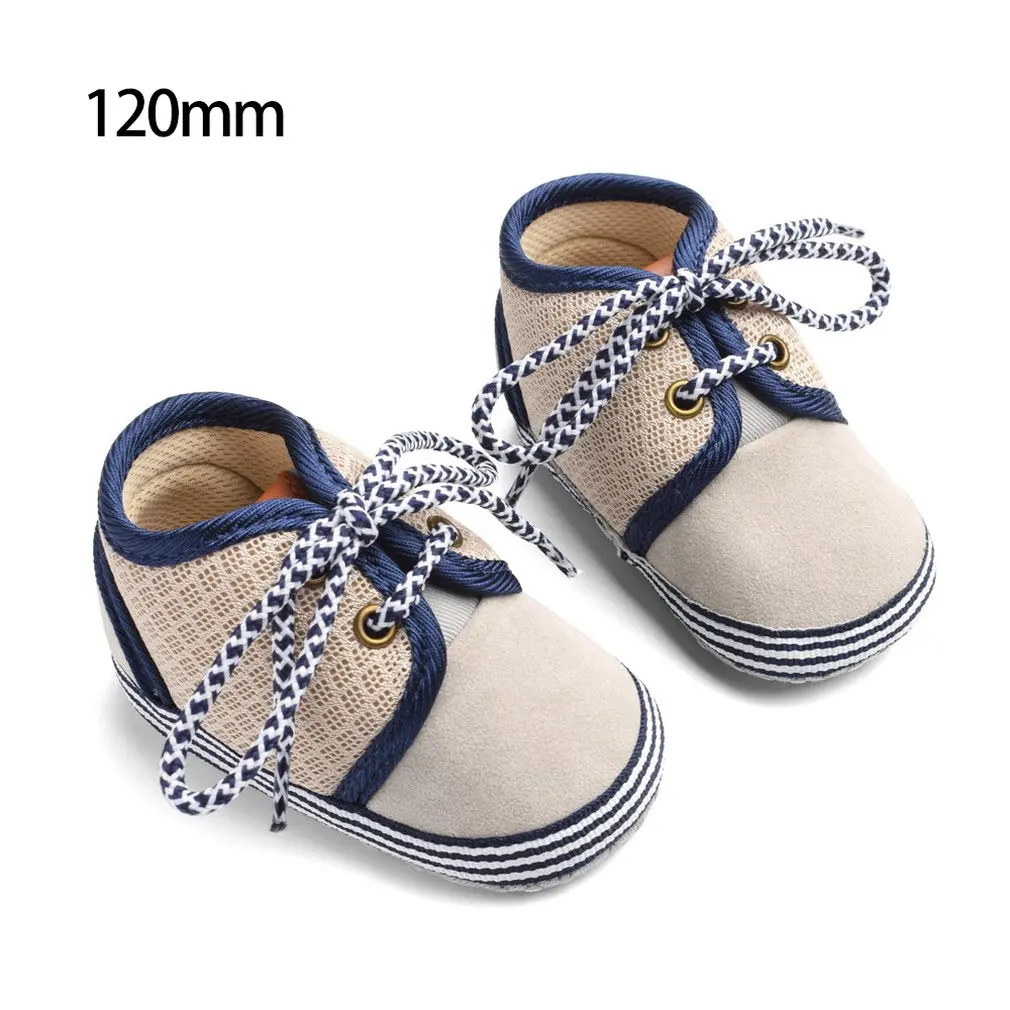 

OUTAD Newborn Baby Shoes Infant Kids first walkers Toolder Soft Bottom Anti-Slip Lace-up Baby Boys Girls Shoes Prewalker 3-15 M