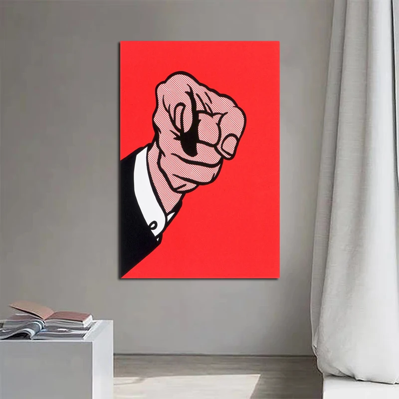 Современный красный фон с рисунком жеста Картина на холсте для гостиной домашний