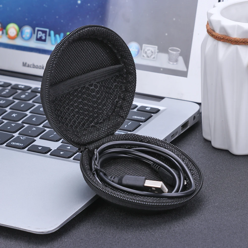 Сумка для хранения наушников портативный твердый мини сетчатый карман на молнии