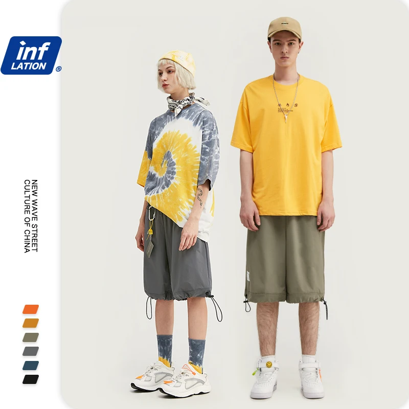 Эластичные мужские шорты на шнурке летние свободные прямые для скейтборда