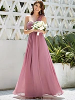 maxi long one shoulder chiffon bridesmaid dresses for wholesale