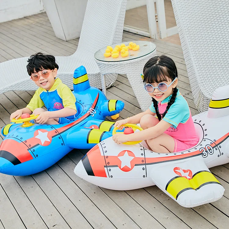 Круг для плавания детское круг утолщенное рулевое колесо мультяшный самолет