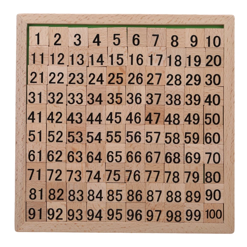 

1Set Math Montessori Educational Wooden Toys For Children Baby Toys 1-100 Digit Table Math Teaching For Kids