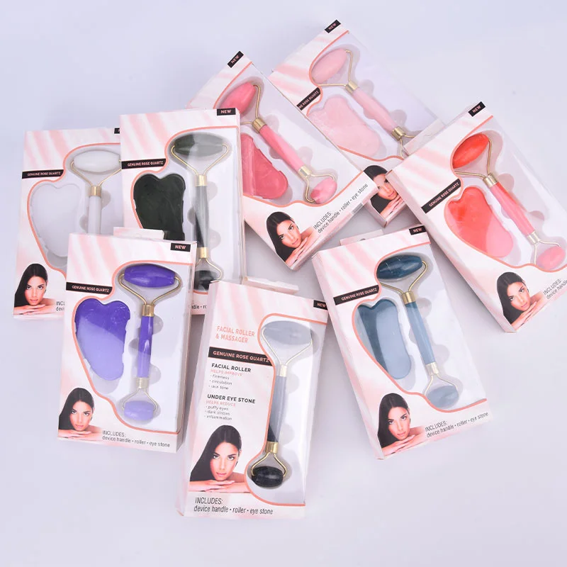 

Natural Jade Gua Sha Scraper Board Massage Rose Quartz Jade Guasha Stone For Face Neck Skin Lifting Wrinkle Remover Beauty Care