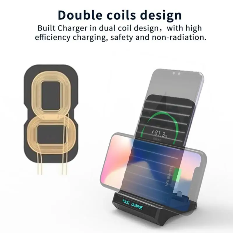

20W Wireless Charger Phone Stand Bracket Earphones Charger Charging Docks for Airpods iPhone Samsung
