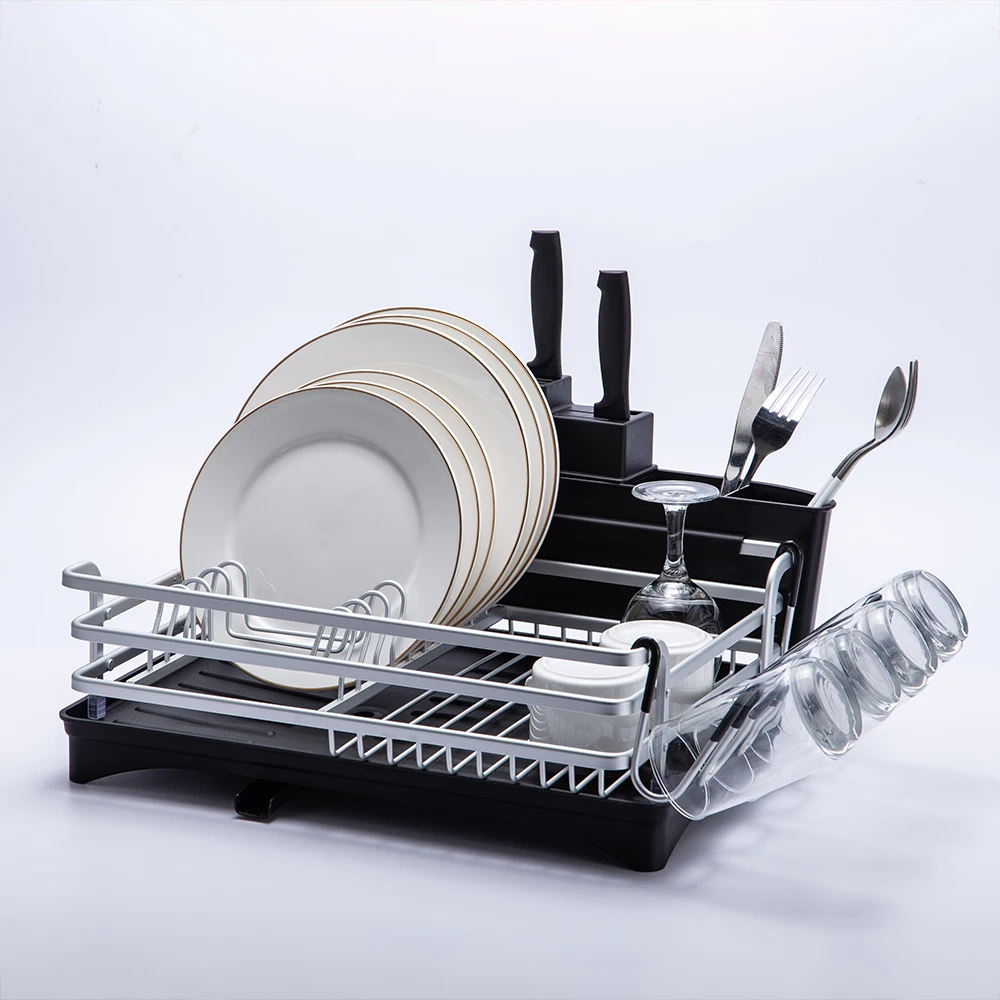 Серебристый не ржавеет алюминиевая кухонная сушилка для посуды держатель слива