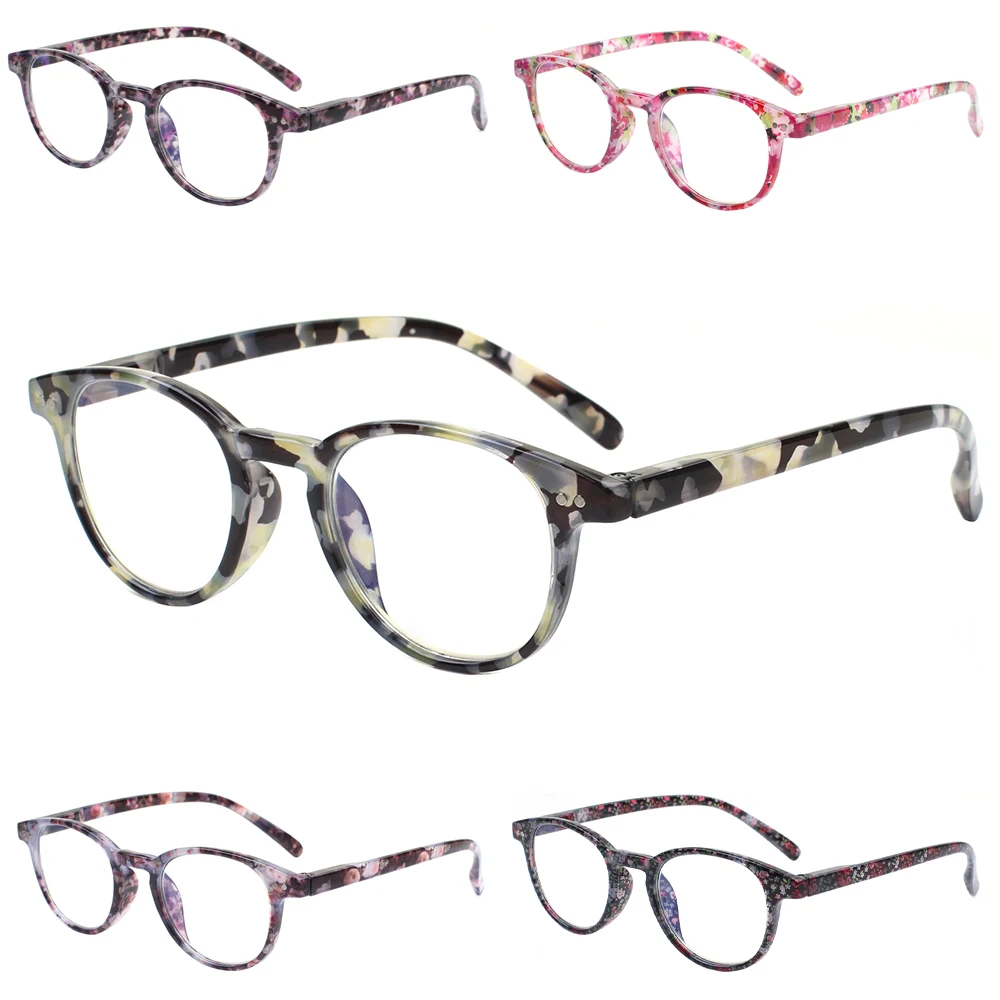 

6 Pairs Of Fashionable Reading Glasses With Spring Hinges High Quality And Comfortable Small Frame Reading Glasses