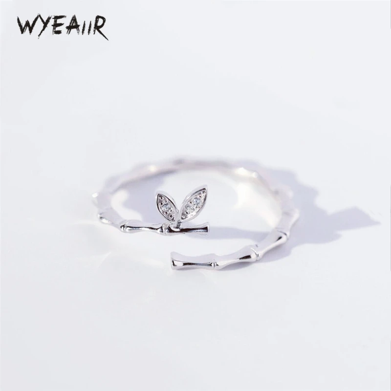 WYEAIIR 925 пробы серебро свежий литературный циркон листья крутые сладкие женские