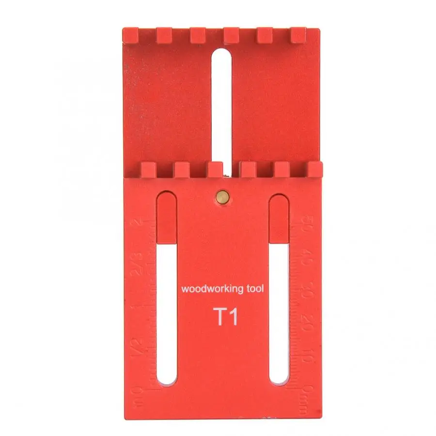 

Woodworking Tools Depth Measuring Ruler Red Aluminum Alloy Brass Woodworking Measurement Tool T1