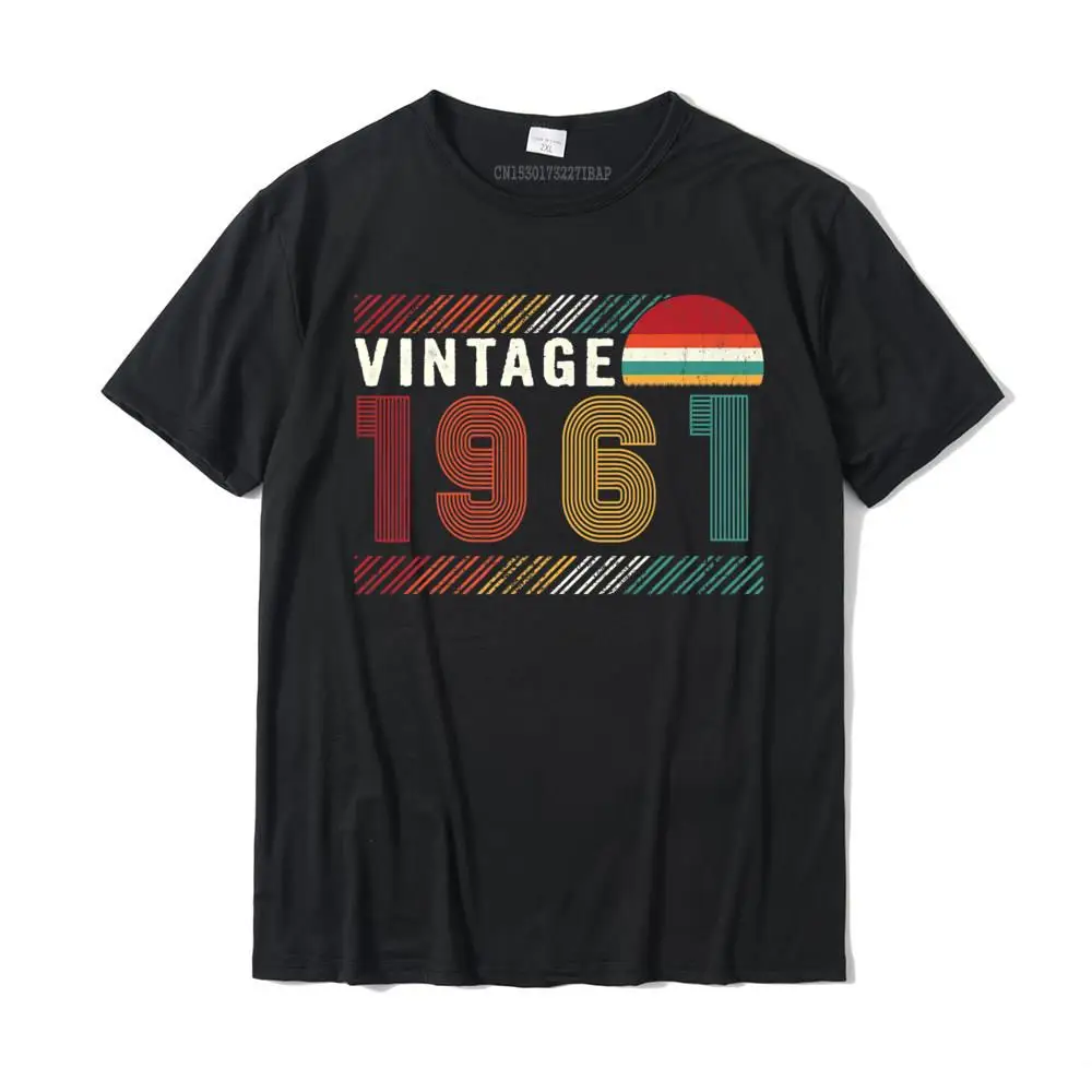 

Vintage 1961 For 60 Years Old Birthday Party 60th Bday Premium T-Shirt Normal Mens T Shirts Prevailing Cotton Tops T Shirt