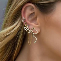 ramos five piece stud earrings snake shape aaa zircon gold color fashion jewelry