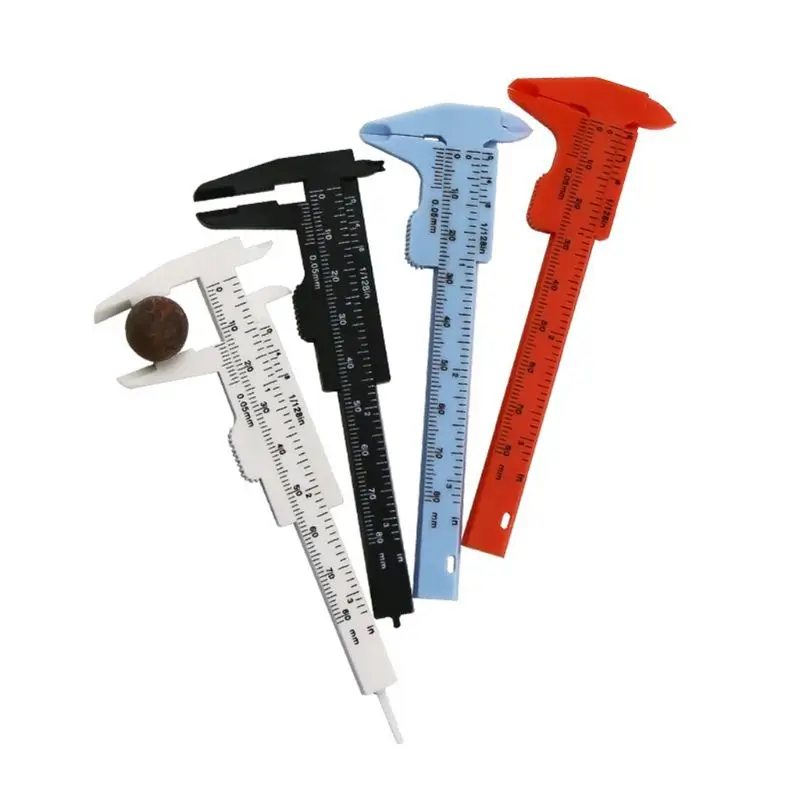 

2pcs 0-80mm Double Rule Scale Plastic Vernier Caliper Measuring Student Mini Tool Ruler 85DA