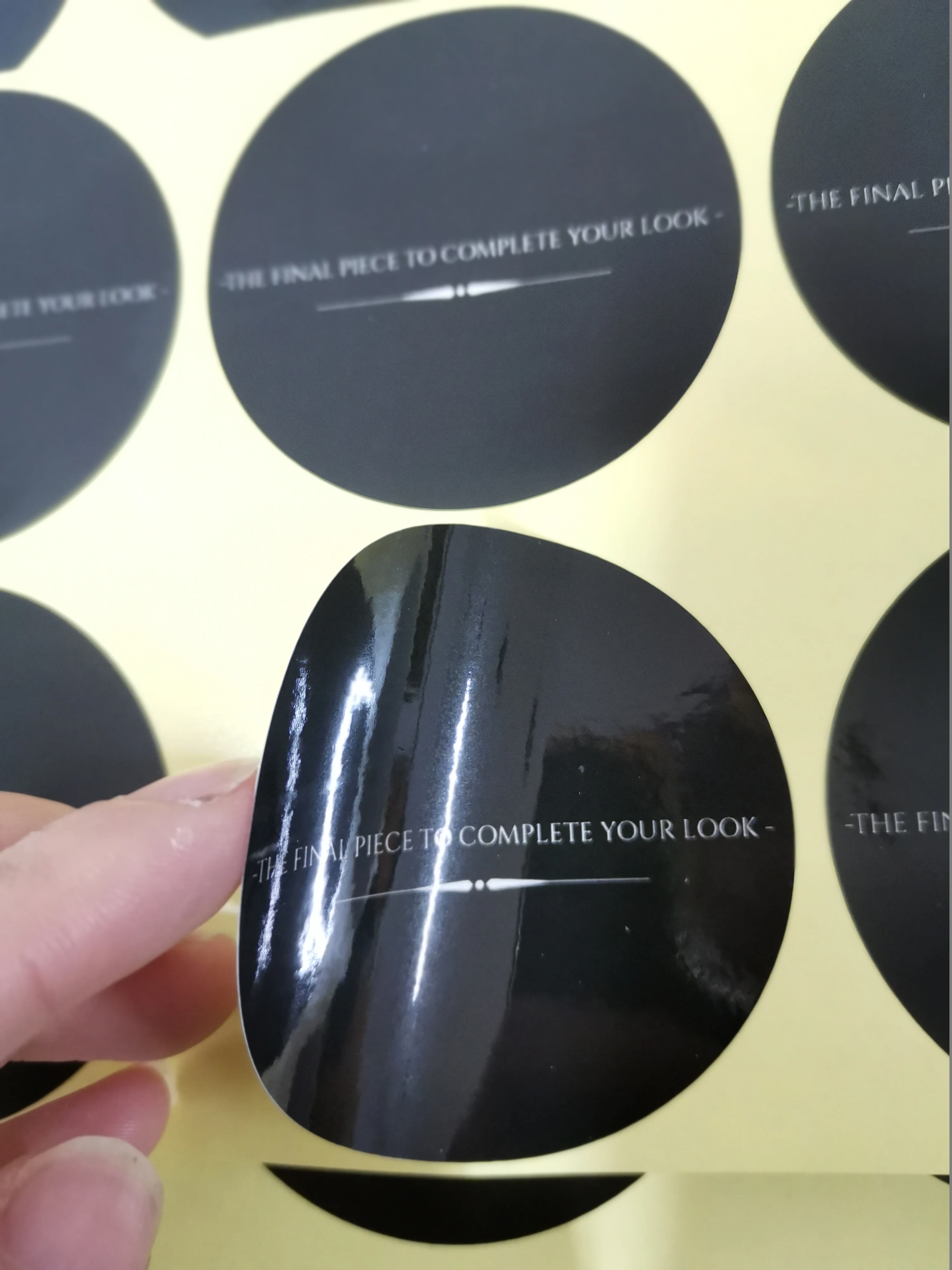 

4cm Cosmetic Bottle Package hair package Custom name logo metal stickers,luxury self adhesive personalized sticker label