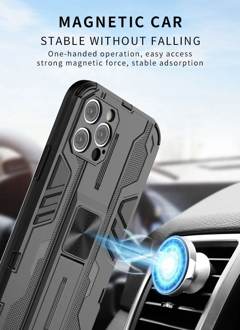Phone Case For Xiaomi Redmi Note 10S 10 Pro 5G 4G Max Luxury Shockproof Armor Invisible Magnetic Bracket Protection Back Cover