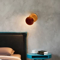nordic creative art modern led wall lamp gold bedroom living sconce study round lighting hall stairs aisle design decor lights