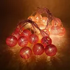 Гирлянда из 10 светодиодов с хлопковыми шариками, Рождественское украшение, сказочные огни, комнатное украшение, занавеска на день рождения и свадьбу, 2 м