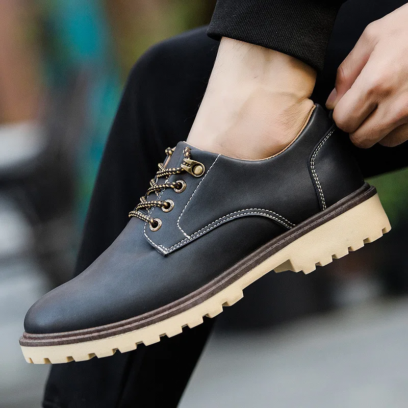 

Men's Leather Casual Shoes Lace-up Comfort Oxfords Shoes for Male Top Quality Bussiness Shoes Men Dress Shoe