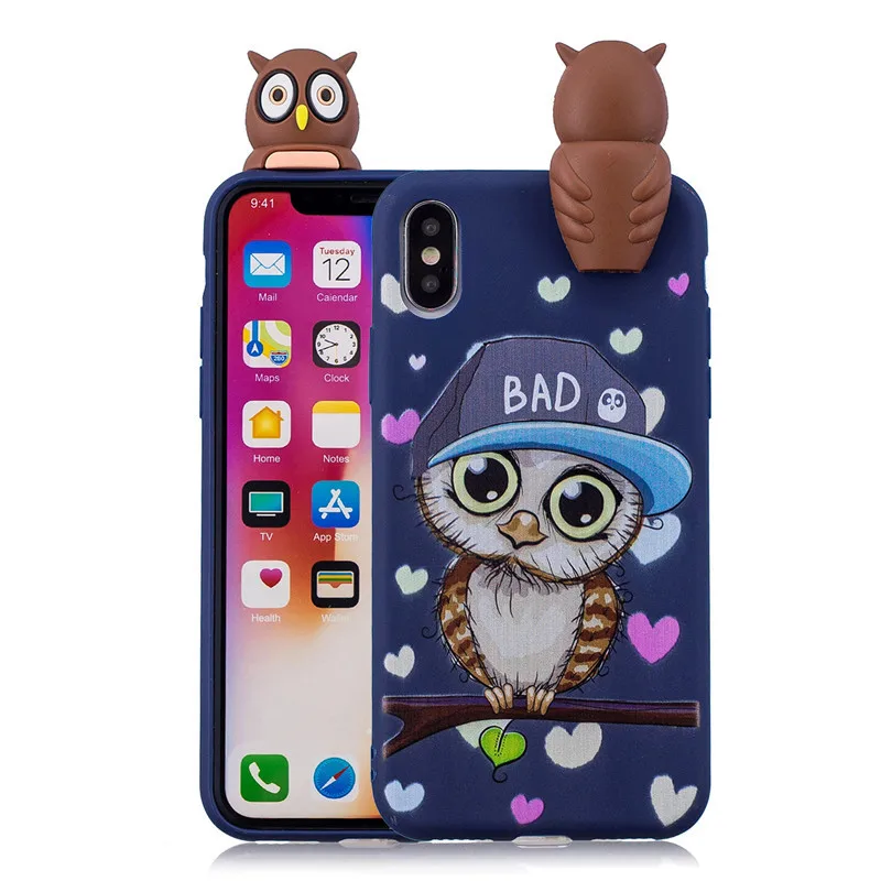 3D Мягкий Силиконовый ТПУ чехол для iPhone 11 Pro X XR XS Max прекрасная панда кошка собака Телефон с единорогом чехол для iPhone 6 6S 7 8 Plus 5 5S SE - Цвет: Q