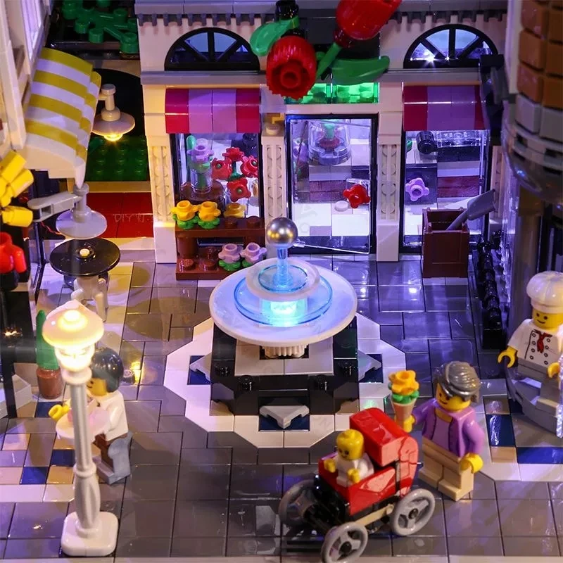 

LED Light Diy Decoration Compatible With 10255 Assembly Square Light Kit Building Bricks Toys Children Kids Only Light No Blocks