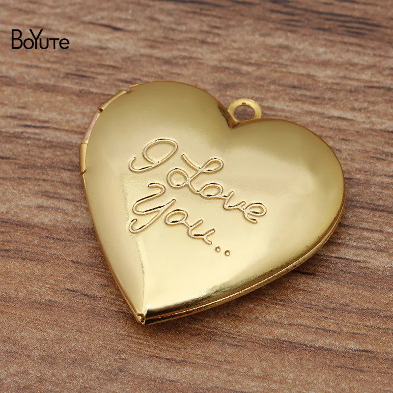 BoYuTe (10 шт./лот) 29*27 мм кулон в форме сердца I Love You Locket Factory Direct Wholesale Metal Brass с фото|locket