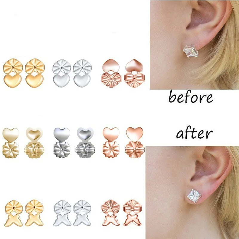 Модные задние серьги золотые подарки Лифтеры подтяжки серебро подходят для